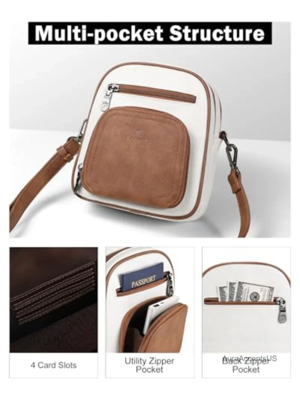 Small Crossbody Bag Mini Purse PU Leather Shoulder Bag Card Slots